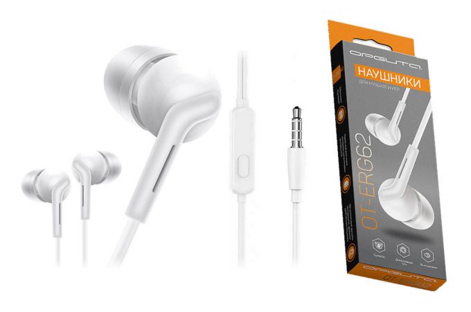 Наушники вакуумные проводные Орбита OT-ERG62 3.5мм Белые