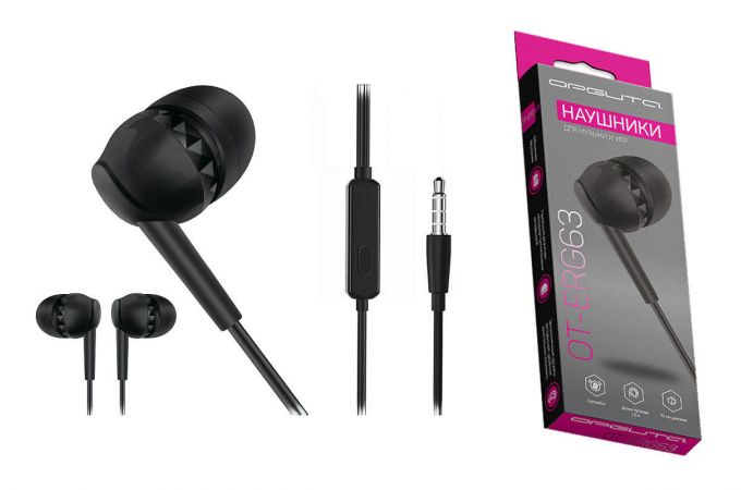Наушники вакуумные проводные Орбита OT-ERG63 3.5ммЧерные