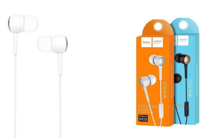 Наушники вакуумные проводные HOCO M19 Drumbeat (белый)