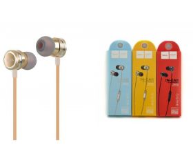 Наушники вакуумные проводные HOCO M16 Ling sound metal (золотистый)