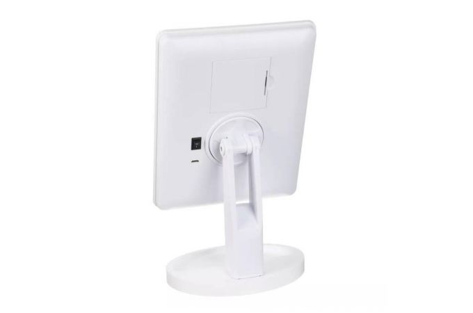 Зеркало с LED-подсветкой, USB, 4хААА, пластик, стекло, 16,7х27см, цвет БЕЛЫЙ, 347-095
