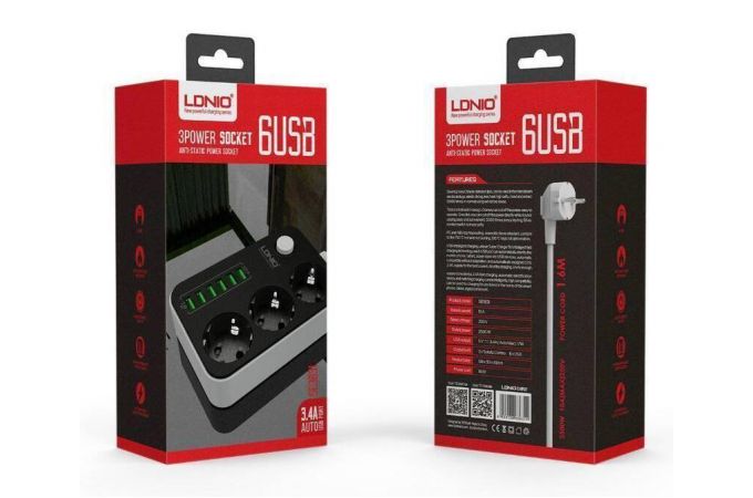 Сетевой фильтр питания LDNIO SE3631 (Орбита)