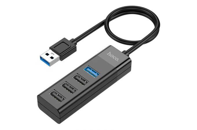 Разветвитель USB HUB 3.0 HOCO HB25 на 4 порта 1xUSB3.0 + 3xUSB2.0 (Black)