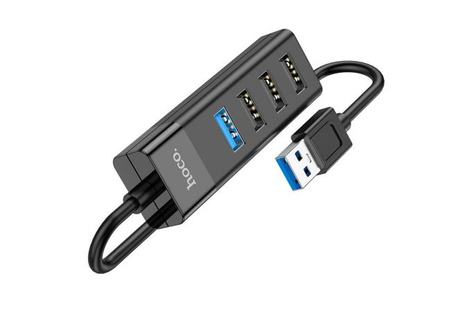 Разветвитель USB HUB 3.0 HOCO HB25 на 4 порта 1xUSB3.0 + 3xUSB2.0 (Black)