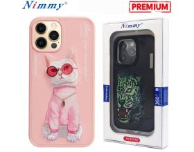 Чехол для телефона NIMMY с вышивкой iPhone 14 PRO (кошка в розовой кофте с цепочкой)