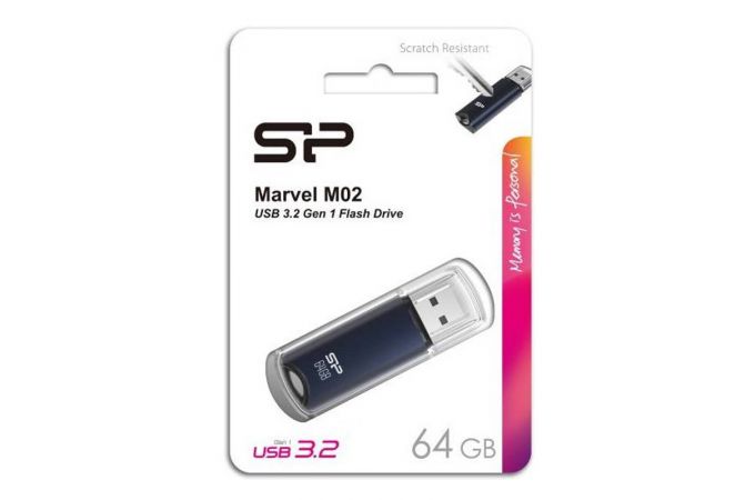 USB флеш накопитель 64 Gb Silicon Power Marvel M02 Blue USB 3.0 / SP064GBUF3M02V1B