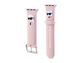 Ремешок для Apple Watch КАРЛ (кот в очках) 42/44/45/46/49 mm силиконовый (розовый)