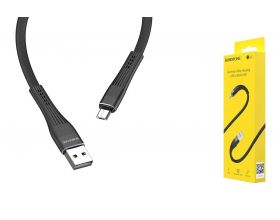 Кабель USB - MicroUSB BOROFONE BU4 2,4A (черный) 1,2м (аллюминиевый сплав)