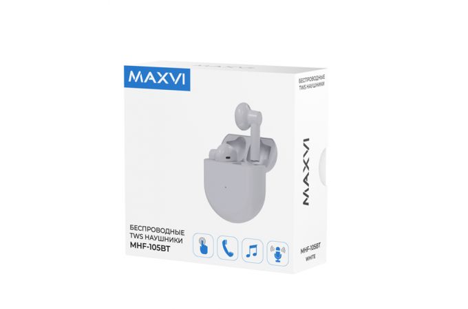Наушники вакуумные беспроводные Maxvi MHF-105 Bluetooth (белый)