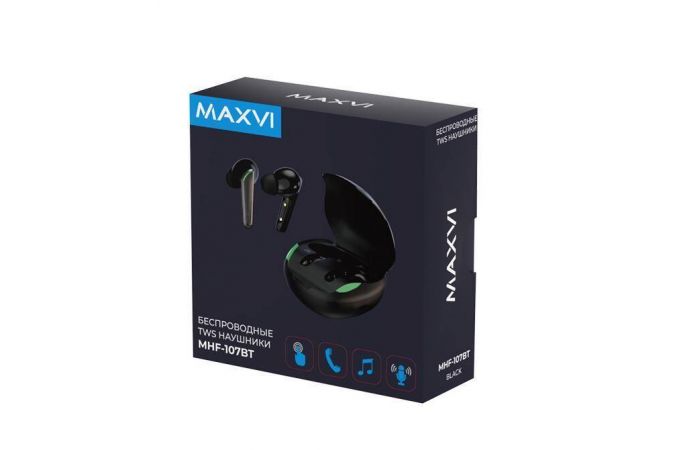 Наушники вакуумные беспроводные Maxvi MHF-107 Bluetooth (черный)