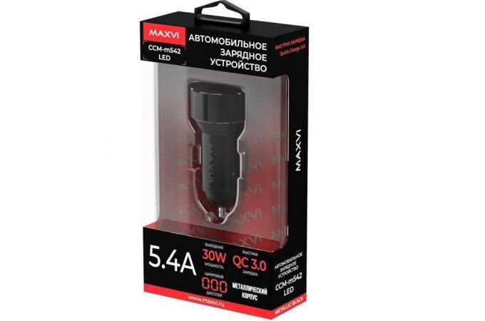 Автомобильное зарядное устройство АЗУ Maxvi (CCM-M542) (черный)