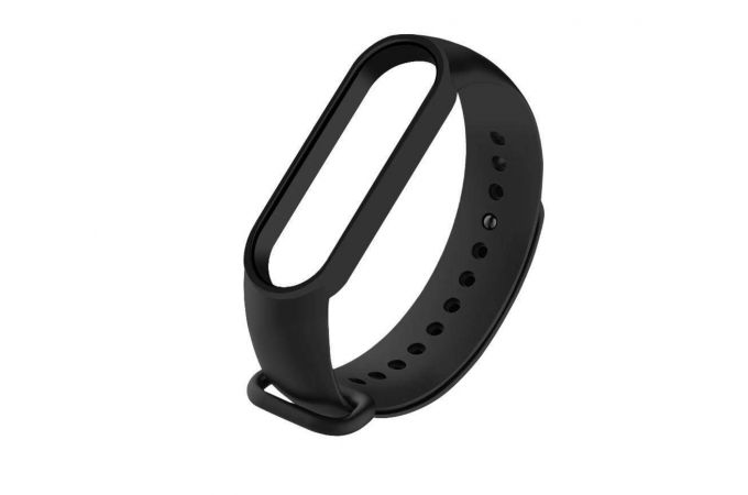 Ремешок BoraSCO для Xiaomi Mi Band 5/6 черный силиконовый