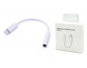 Адаптер для проводной гарнитуры iPhone c 3.5 мм на Lighting orig. работает без Bluetooth (белый)