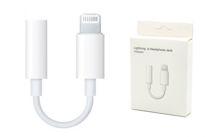 Адаптер для проводной гарнитуры iPhone c 3.5 мм на Lighting UZ11 (белый)
