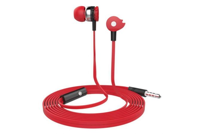 Наушники вакуумные проводные Celebrat D1 Jack 3,5 кабель 1,2 м. (красный)