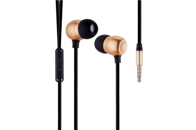 Наушники вакуумные проводные Celebrat G10 Jack 3,5 кабель 1,2 м. (черно-золотой)