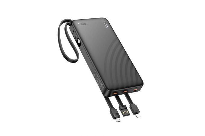 Универсальный дополнительный аккумулятор HOCO J146 Night with 4 cables 10000 mAh (черный)