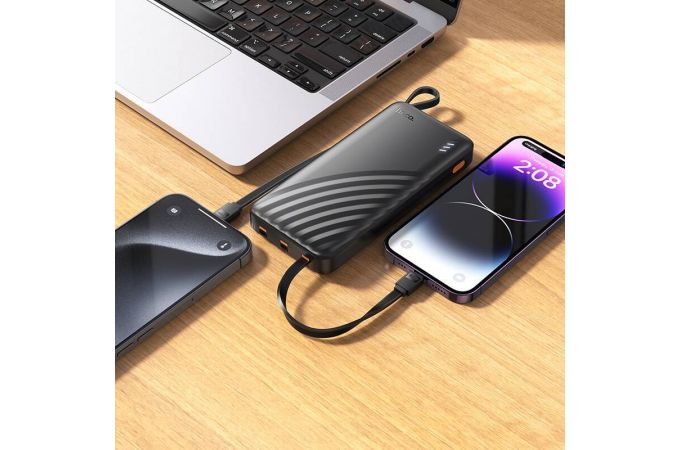 Универсальный дополнительный аккумулятор HOCO J146 Night with 4 cables 10000 mAh (черный)