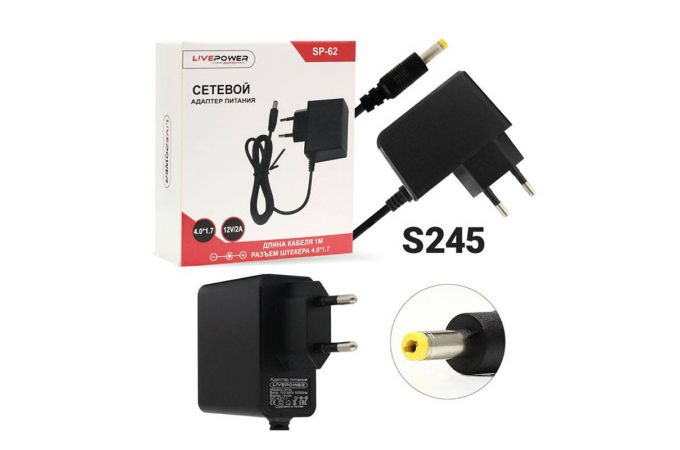Блок питания Live-Power  12V  SP62  12V/2A=1,2A  (4,0*1,7)