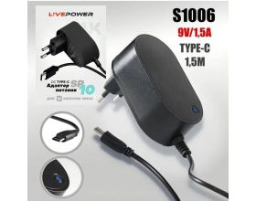 Блок питания Live-Power  для VK Капсула мини 9V SP10 9V/1,5A  (Type-C) кабель 1,5м Black