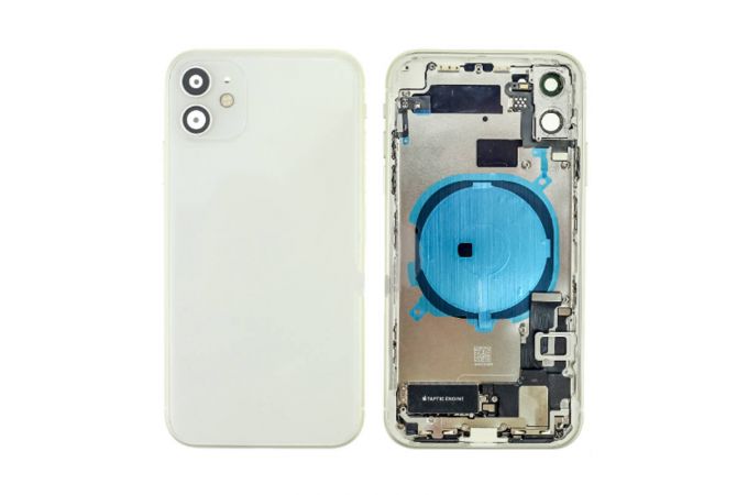 Корпус для iPhone 11 в сборе со шлейфами (белый) с разбора