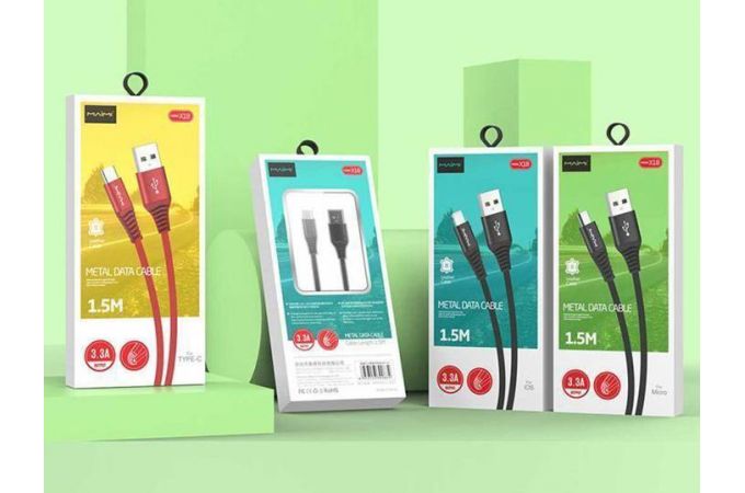 Кабель USB - MicroUSB MAIMi X18, 3.3A (черный) 1.5м