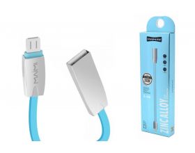 Кабель USB - MicroUSB MAIMi X52, 2.4A (голубой) 20см