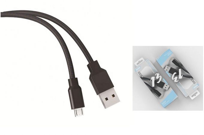 Кабель USB - MicroUSB EZRA DC13, 2.1A (черный) 1.2м