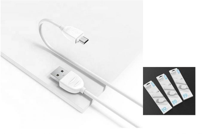 Кабель USB - MicroUSB EZRA DC19, 1A (белый) 1.2м