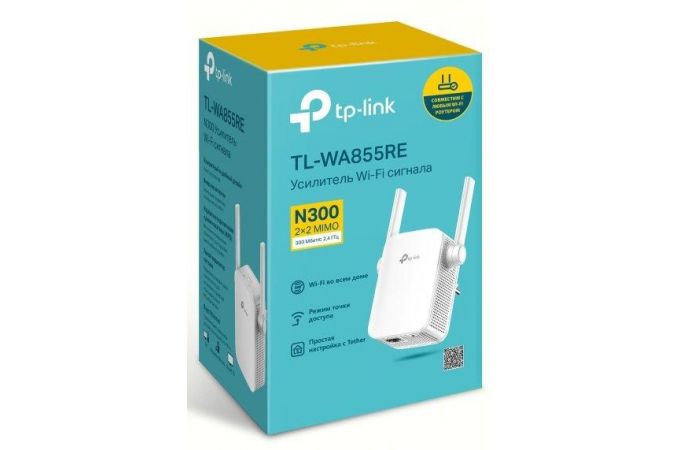 Усилитель Wi-Fi сигнала TP-Link TL-WA855RE 802.11b,g,n, 2.4 ГГц, 300 Мбит/с, 20 дБм