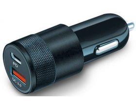 Автомобильное зарядное устройство АЗУ BoraSCO (50760) USB-C 38 W, PD+QC3.0 (черный)