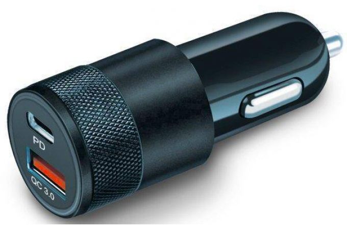 Автомобильное зарядное устройство АЗУ BoraSCO (50760) USB-C 38 W, PD+QC3.0 (черный)