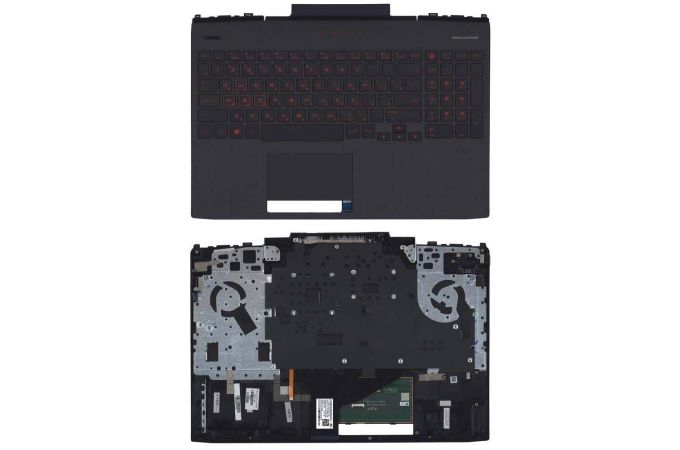 Клавиатура для ноутбука HP Omen 15-DC топкейс красный шрифт