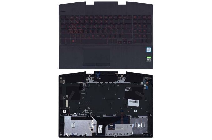 Клавиатура для ноутбука HP Omen 15-DH топкейс красная подсветка