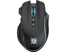 Мышь игровая беспроводная Defender Thunder GM-213 черная 1600 dpi/ радужн.подсветка/встроенный аккумул.