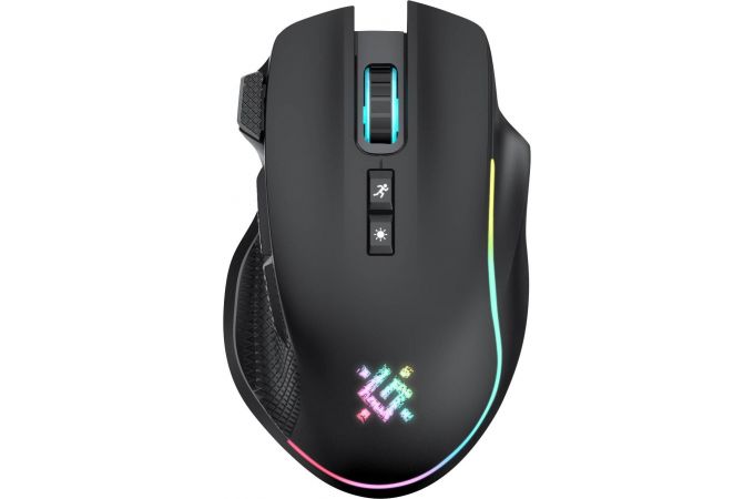 Мышь игровая беспроводная Defender Thunder GM-213 черная 1600 dpi/ радужн.подсветка/встроенный аккумул.