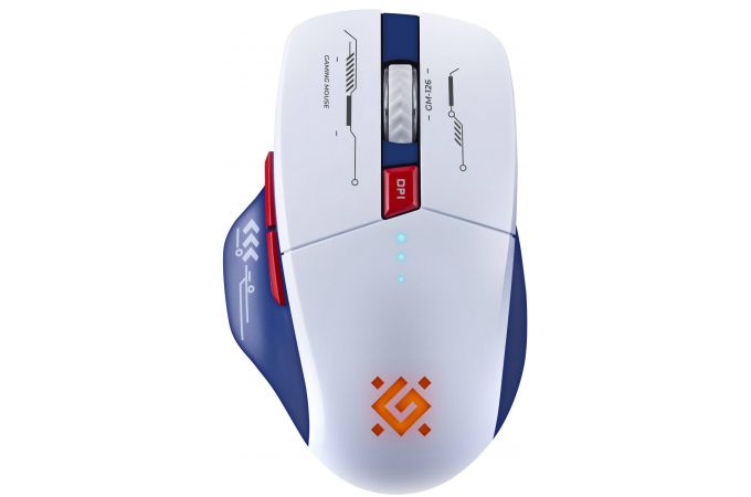 Мышь игровая беспроводная Defender Tisa GM-126 бел+син 1600 dpi/ радужн.подсветка/встроенный аккумул.