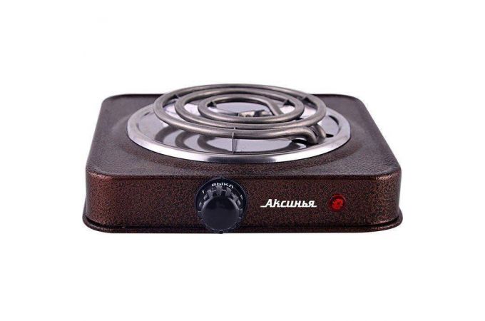 Плитка электрическая АКСИНЬЯ КС-005 коричневый 1000Вт, 1 конф.,СПИРАЛЬ