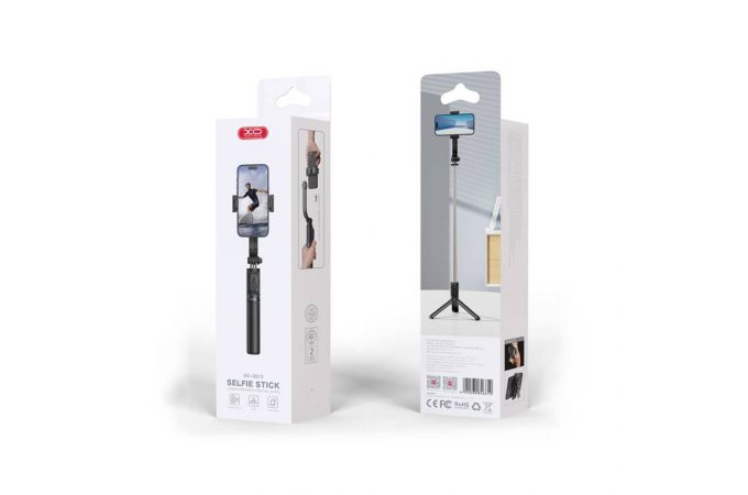 Монопод штатив для селфи XO SS13 Bluetooth Selfie Stick for Tripods (detachable phone clip, can be used as phone holder) 106CM Black