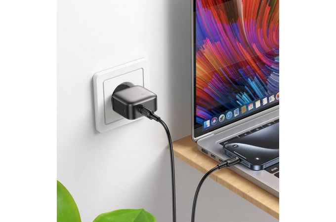 Сетевое зарядное устройство USB-C + кабель Type-C - Type-C BOROFONE BAS53A Absolute single-port PD20W (черный)