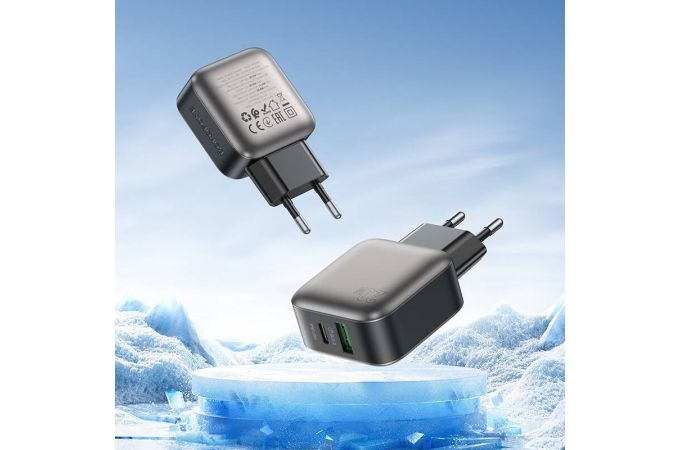 Сетевое зарядное устройство USB + USB-C + кабель Type-C BOROFONE BAS54A Absolute PD20W+QC3.0 (черный)