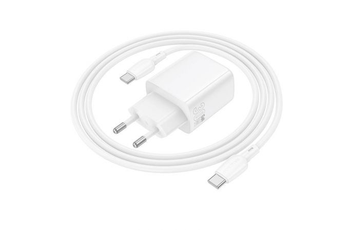 Сетевое зарядное устройство USB-C + кабель Type-C - Type-C BOROFONE BN28 Fuente single port PD30W (белый)