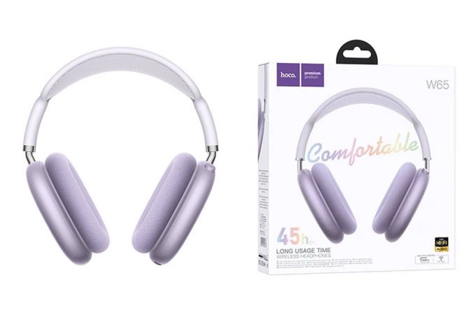 Наушники мониторные беспроводные HOCO W65 Happy (фиолетовый)