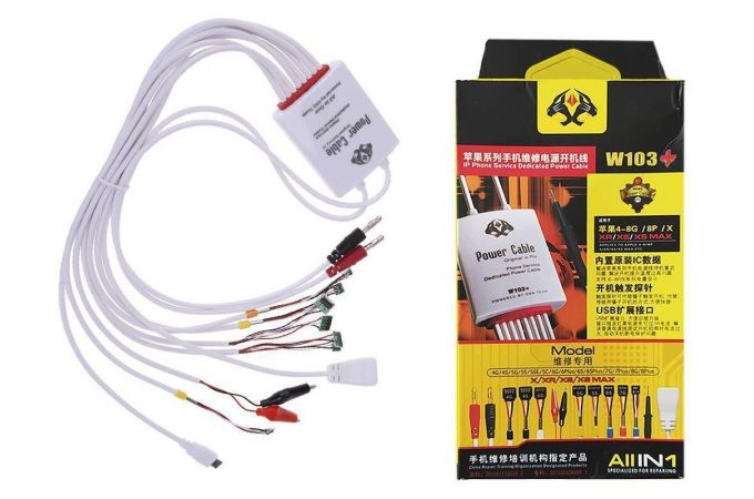 Кабель для источника питания W103+ (4G/ 4S/ 5G/ 5S/ 5SE/ 5C/ 6G/ 6 Plus/ 6S/ 6S Plus/ 7G/ 7 Plus/ 8G/ 8 Plus/ X)