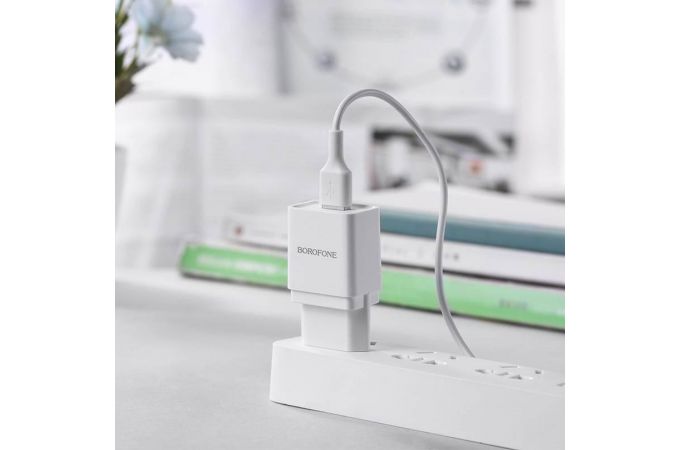 Сетевое зарядное устройство USB BOROFONE BA19A 1000mAh (белый)