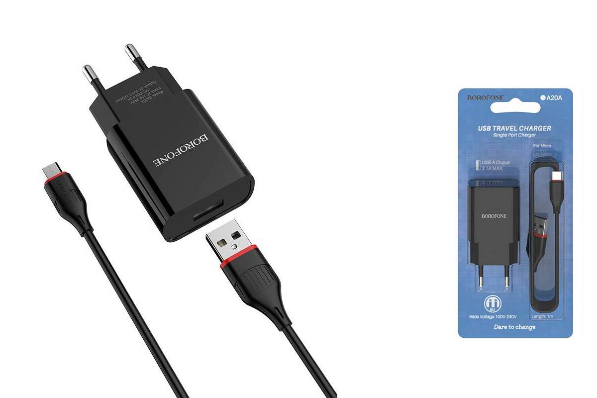 Borofone usb type c. СЗУ Borofone ba20a. СЗУ USB Borofone ba20a. СЗУ Borofone ba20a с кабелем Micro 2.1a. СЗУ Lightning 2.1а Borofone ba20a черное.