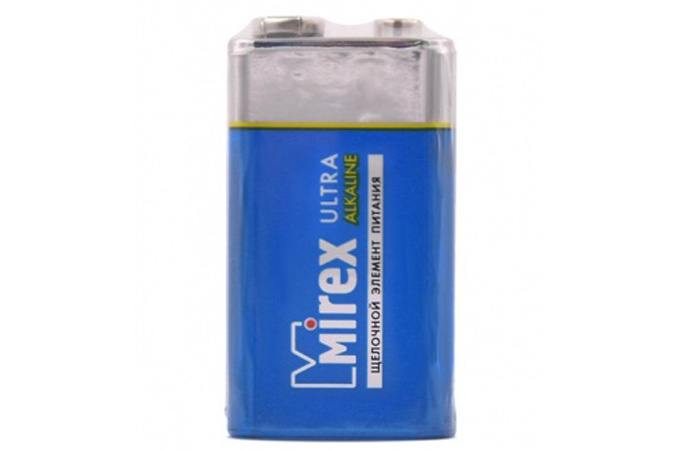 Батарейка алкалиновая Mirex 6LR61 / Крона 9V  цена за 1 шт (1/12/240), shrink (23702-6LR6-S1)