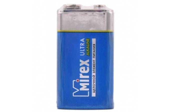 Батарейка алкалиновая Mirex 6LR61 / Крона 9V  цена за 1 шт (1/12/240), shrink (23702-6LR6-S1)