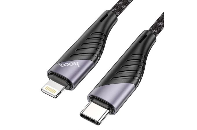 Кабель USB Type-C - Lightning HOCO U95, 3A PD20W (черный) 1,2м (в оплетке, с усилением сгиба)