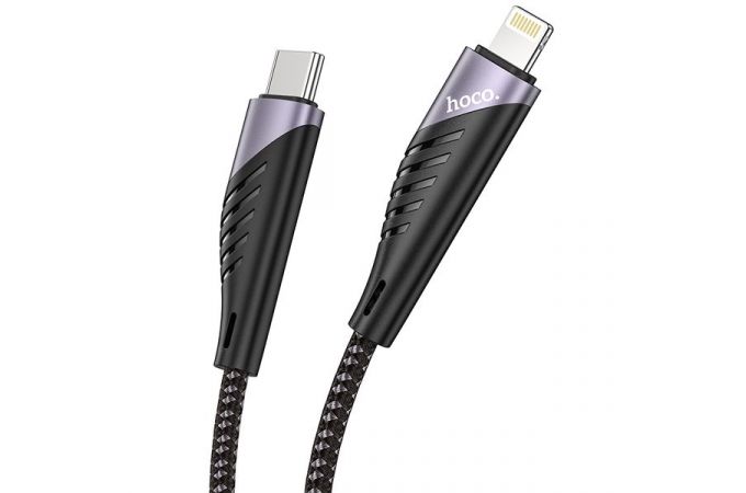 Кабель USB Type-C - Lightning HOCO U95, 3A PD20W (черный) 1,2м (в оплетке, с усилением сгиба)